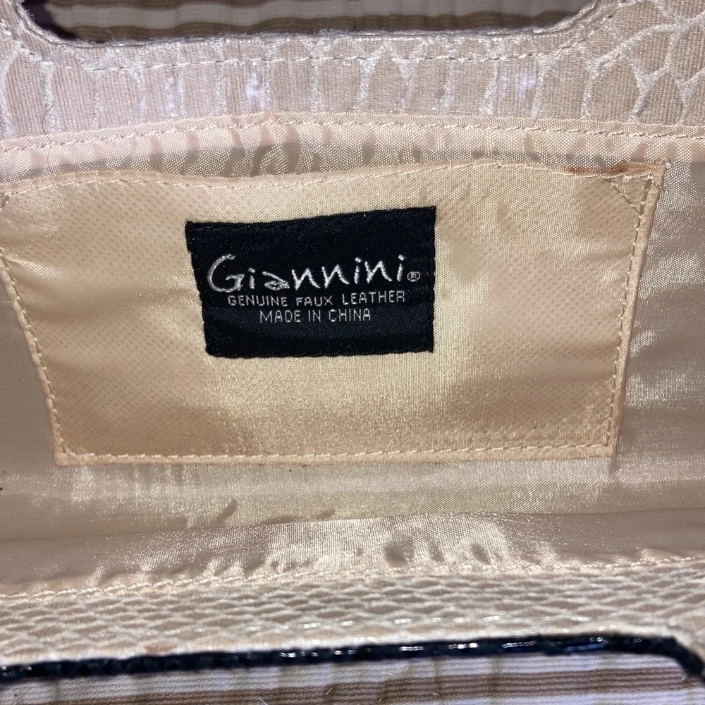 Black and Cream Clutch Bag snake skin pattern